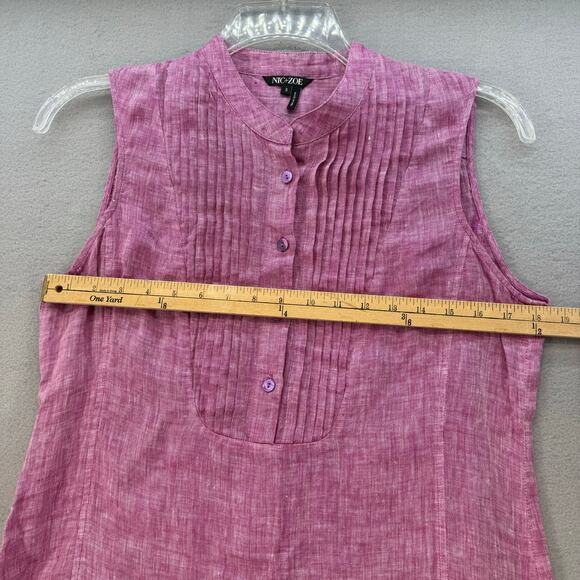 Nic + Zoe Tank Dress Women's S Pink 100% Linen Summer Cruise Wear Minimalist - Picture 7 of 8